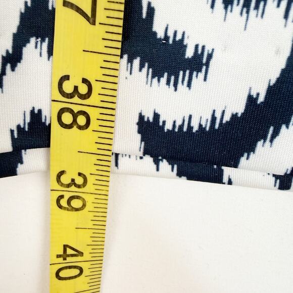 Gretchen Scott Jersey Ruffneck Dress Navy & White Arabesque Pattern Womens Small - Picture 12 of 12